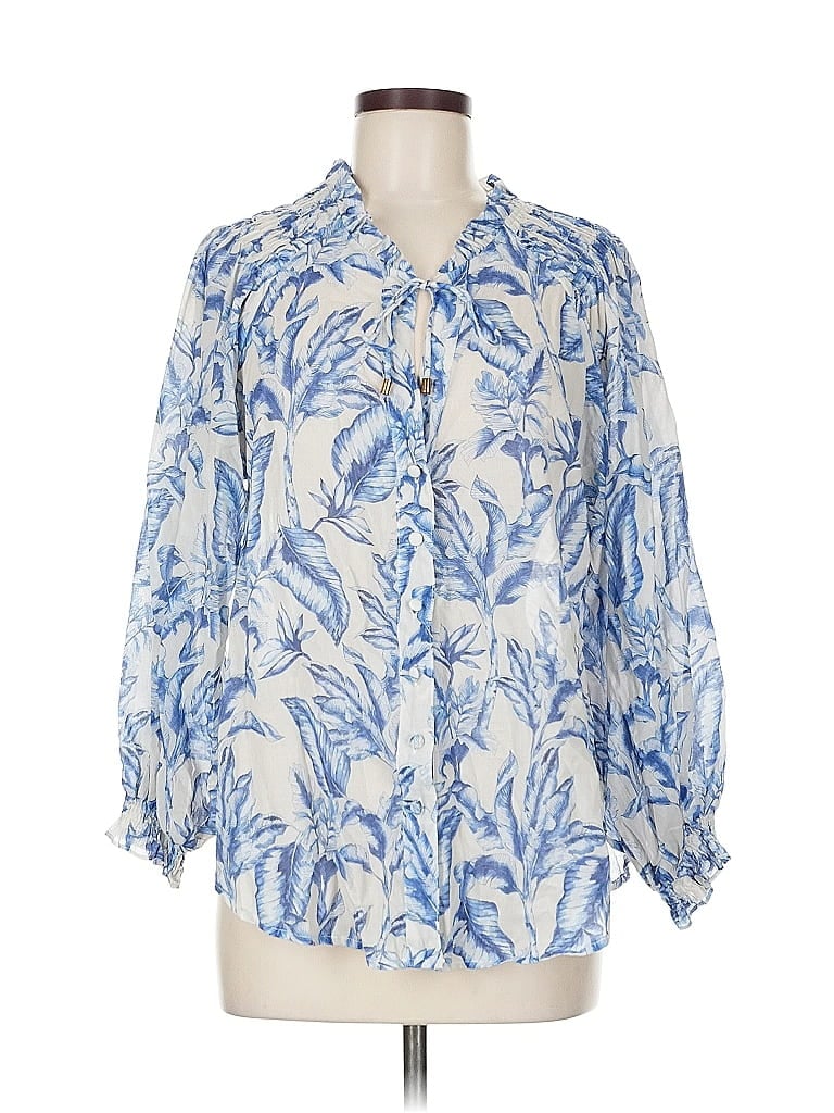 Pre-owned Kivari 3/4 Sleeve Blouse In Blue