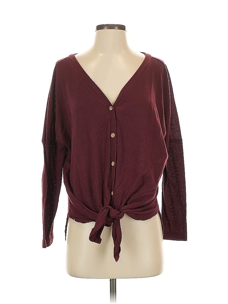 UNBRANDED Pre-owned Long Sleeve Blouse In Burgundy