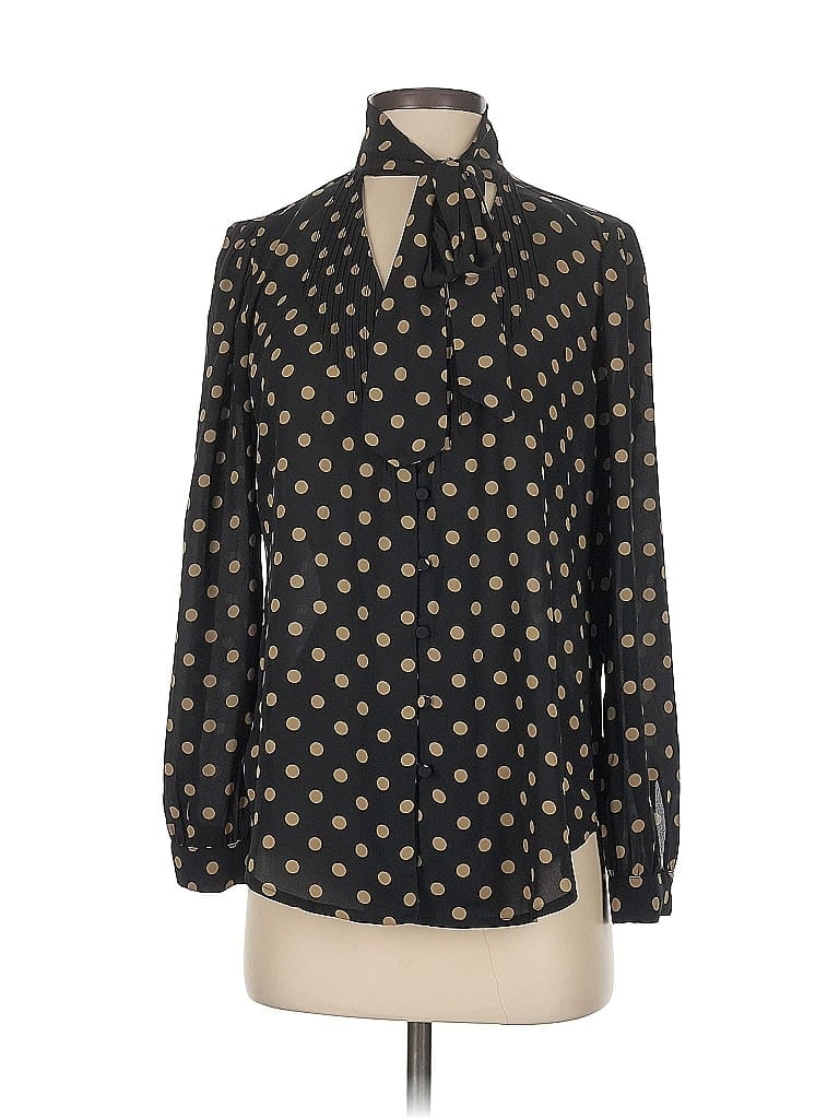 Pre-owned J.crew 365 Long Sleeve Blouse In Black