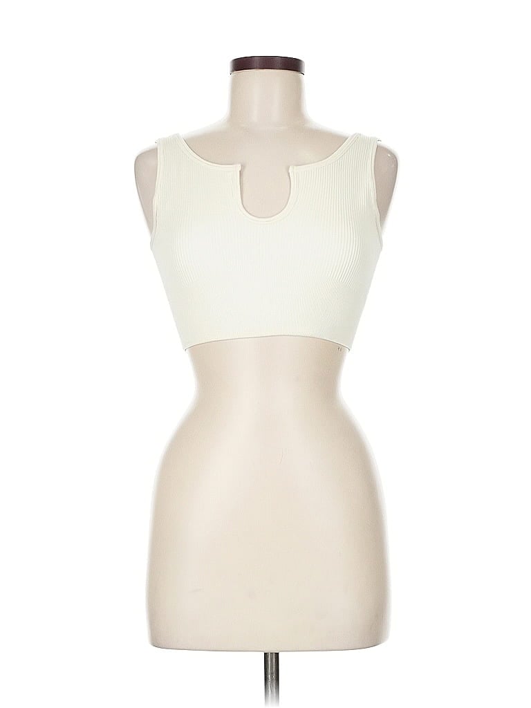 Pre-owned Unbranded Tank Top Ivory Strapless Neckline Tops In White