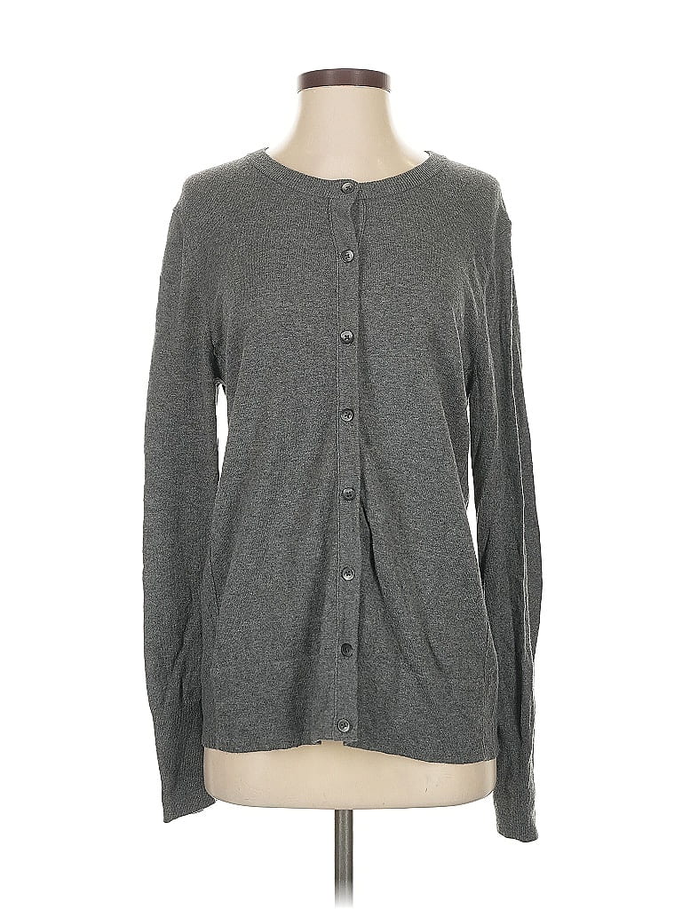 Pre-owned Eddie Bauer Cardigan Sweater In Gray