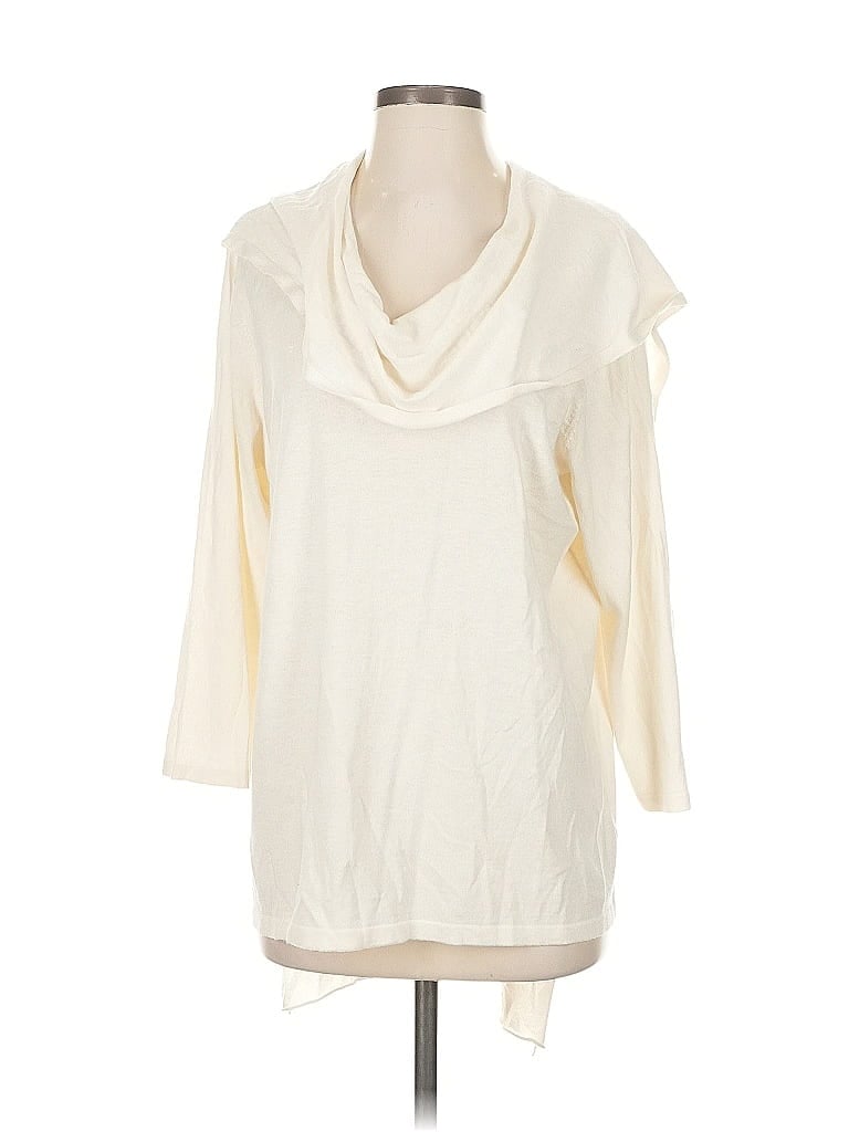 Pre-owned Doncaster Collection Cardigan Sweater In White