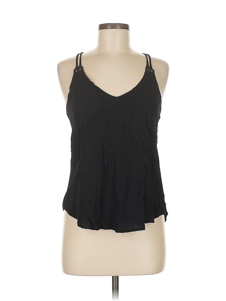 Pre-owned Elodie Tank Top Black Halter Neckline Tops