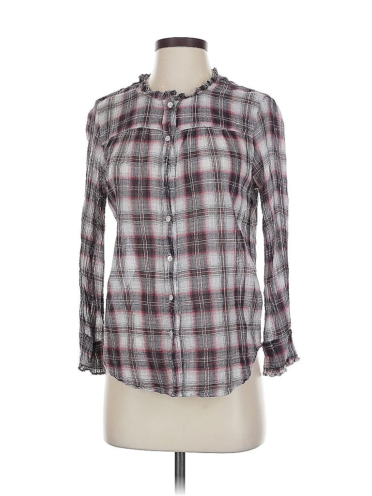 Click to view more detailed imagery on our partner's website Pre-owned Velvet By Graham & Spencer 3/4 Sleeve Button Down Shirt In Gray