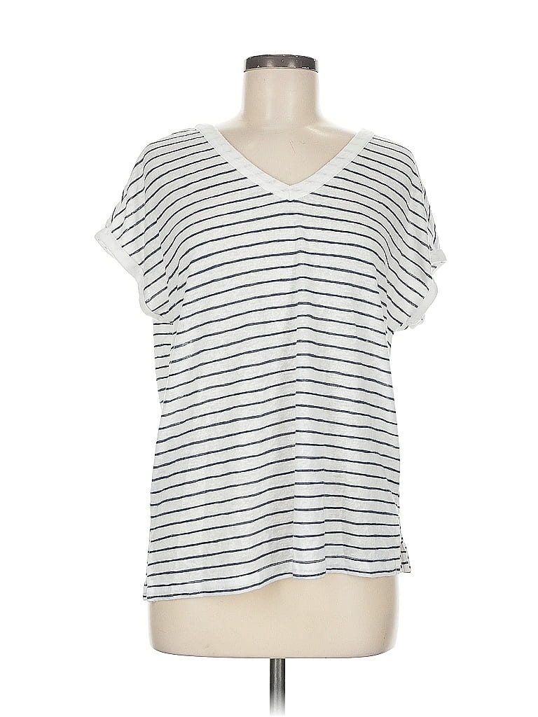 Pre-owned Ann Taylor Loft Outlet Short Sleeve T-shirt In Silver