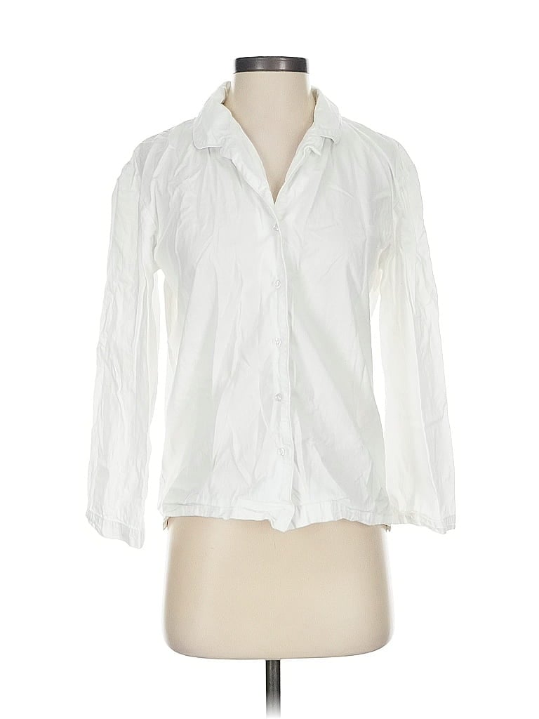 Pre-owned Assorted Brands 3/4 Sleeve Button Down Shirt In White