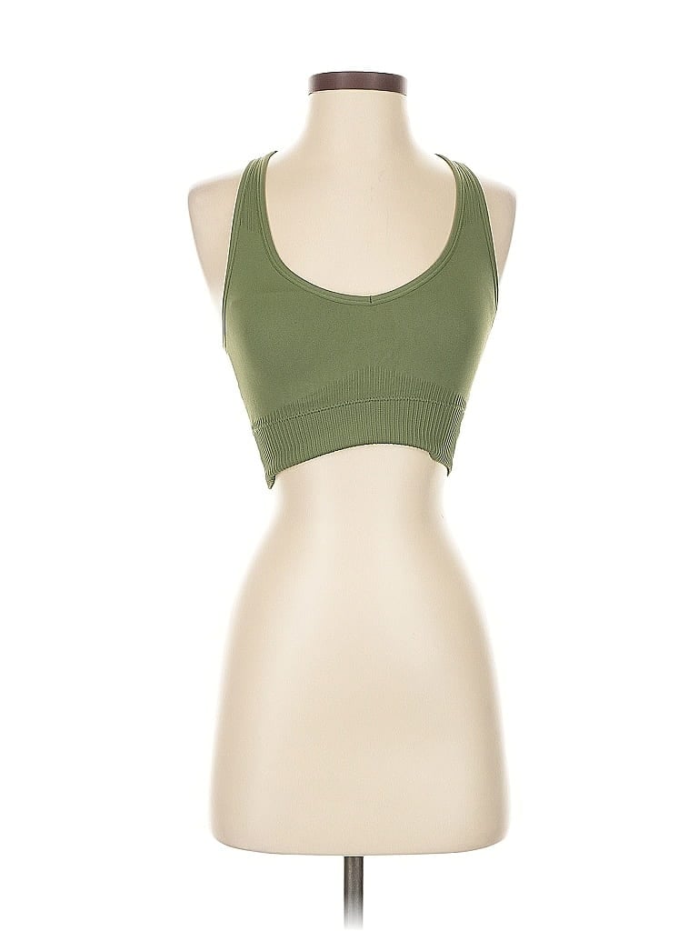 Pre-owned Unbranded Tank Top Green Strapless Neckline Tops
