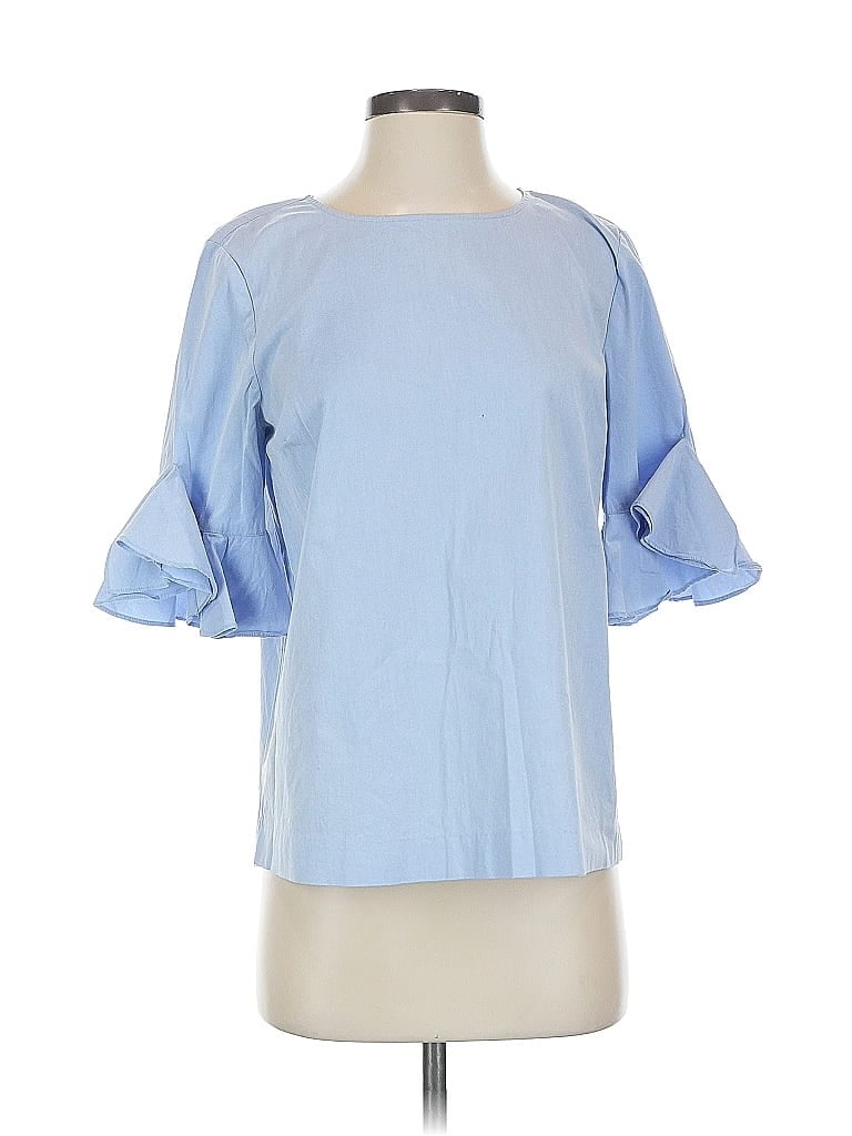 Pre-owned Calvin Klein 3/4 Sleeve Blouse In Blue