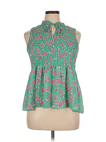 Rose + Olive Sleeveless Blouse (view 1)
