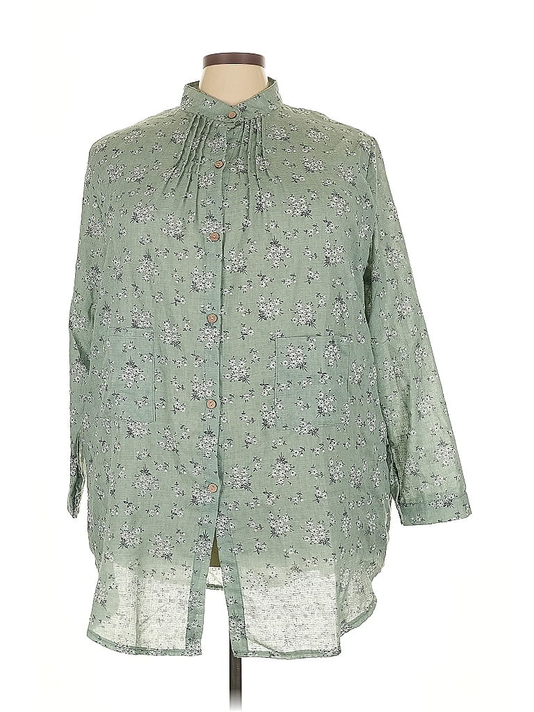 UNBRANDED Pre-owned 3/4 Sleeve Blouse In Green