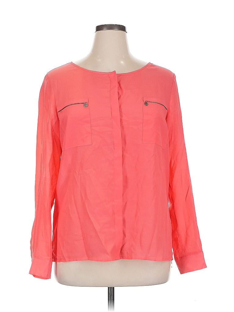 Click to view more detailed imagery on our partner's website Pre-owned Anne Klein Long Sleeve Blouse In Orange