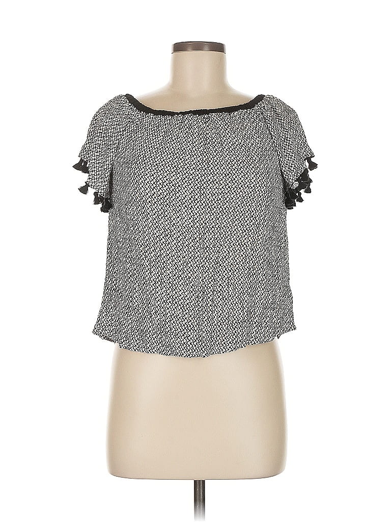 Pre-owned Honey Belle Short Sleeve Top Gray Square Neckline Tops