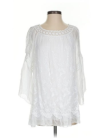 Belle France 3/4 Sleeve Silk Top (view 1)