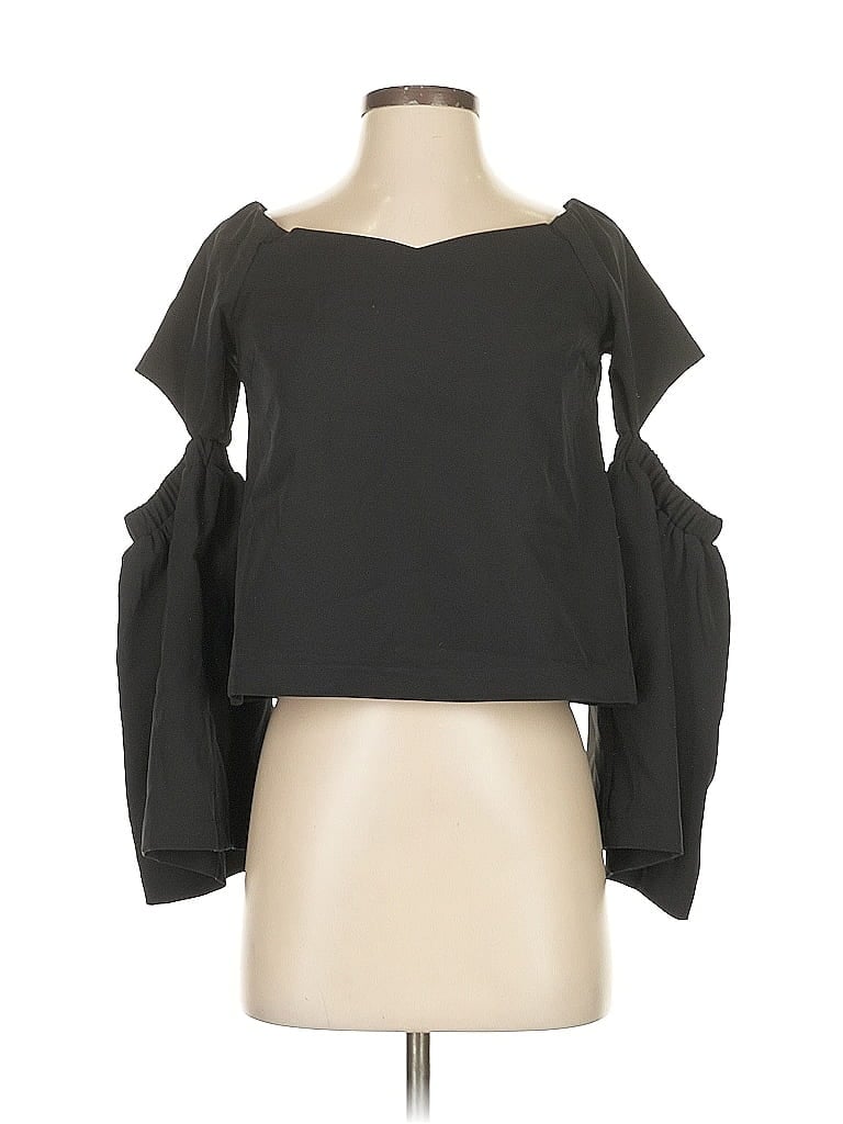 Pre-owned Re:named Long Sleeve Top Black Cold Shoulder Neckline Tops