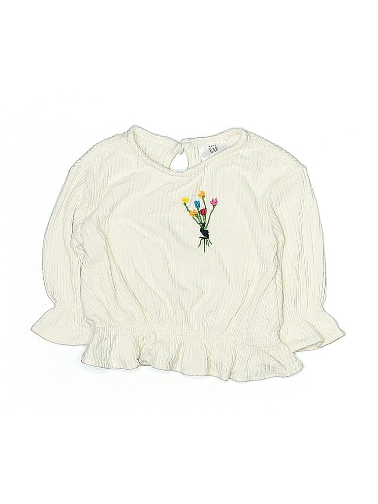 Pre-owned Baby Gap Babies' 3/4 Sleeve Blouse In White