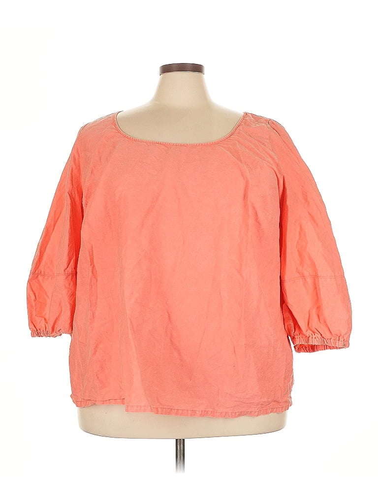 Pre-owned Ava & Viv 3/4 Sleeve Blouse In Orange