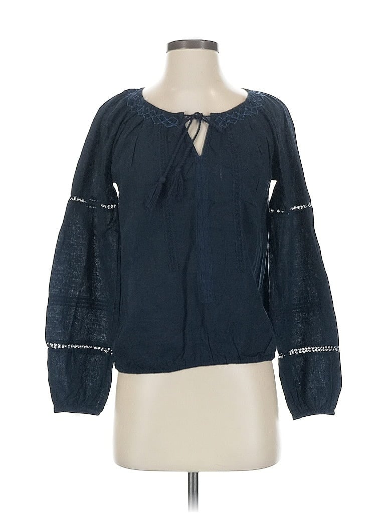 Pre-owned Abercrombie & Fitch Long Sleeve Blouse In Blue