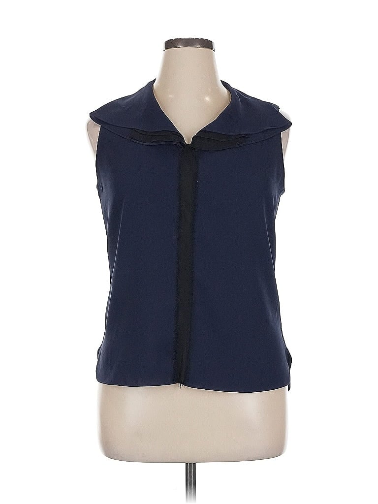 Pre-owned T Tahari Sleeveless Blouse In Blue