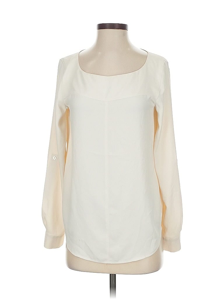 Pre-owned Ann Taylor Loft Long Sleeve Blouse In White