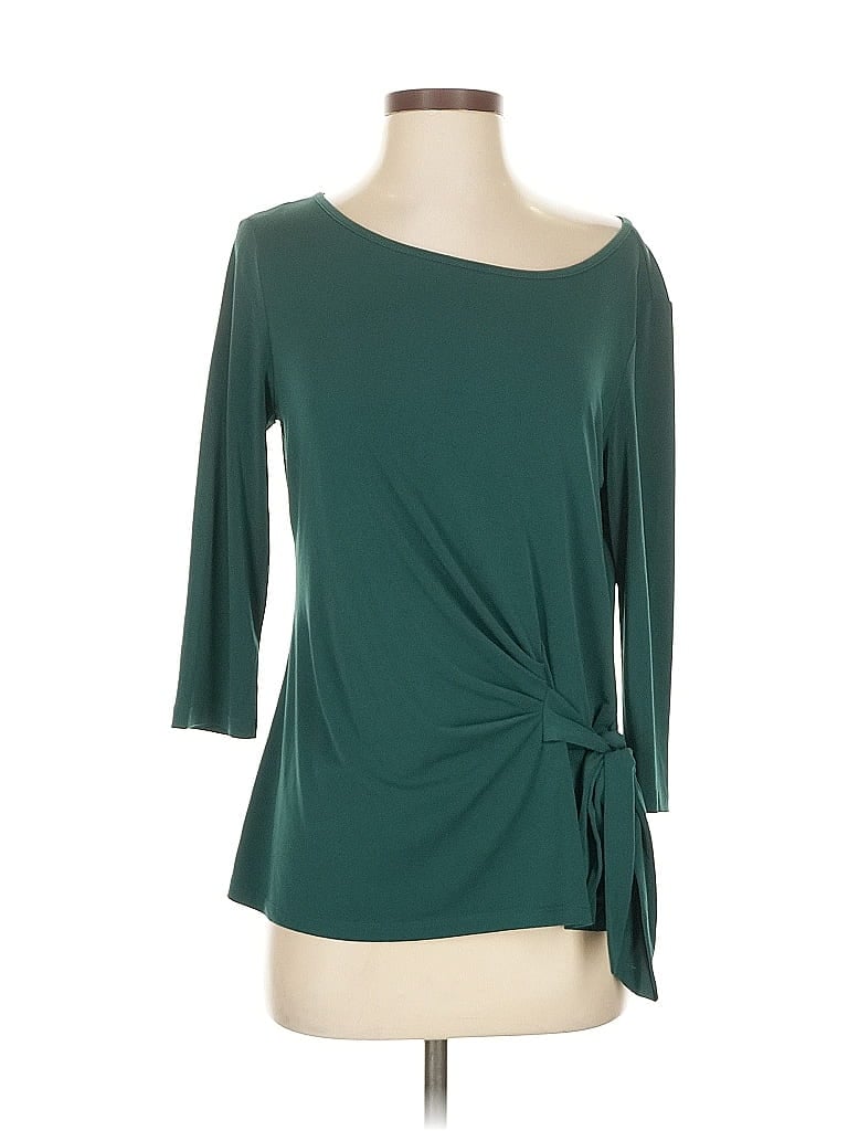 Pre-owned Premise 3/4 Sleeve Top Green Boatneck Tops