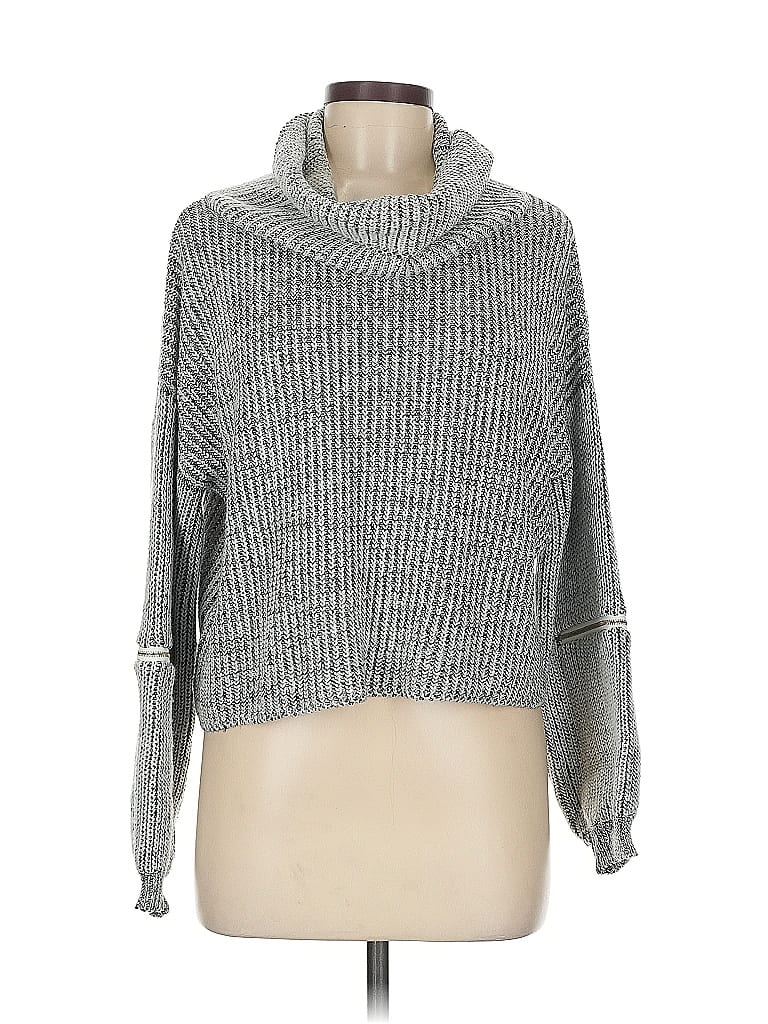 Pre-owned Unbranded Turtleneck Sweater In Gray