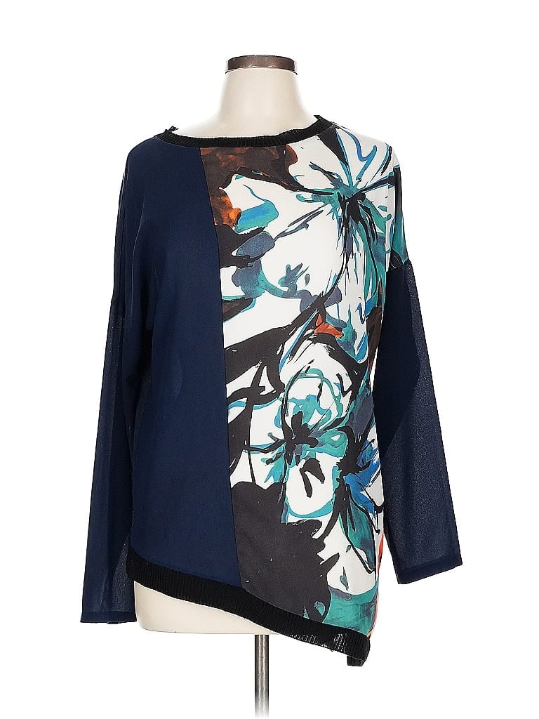 Pre-owned Zara W&b Collection Long Sleeve Blouse In Blue