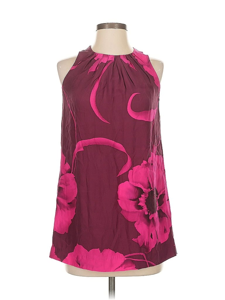 Pre-owned A Common Thread Sleeveless Blouse In Burgundy