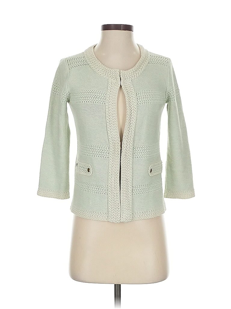 Pre-owned Cabi Cardigan Sweater In Green