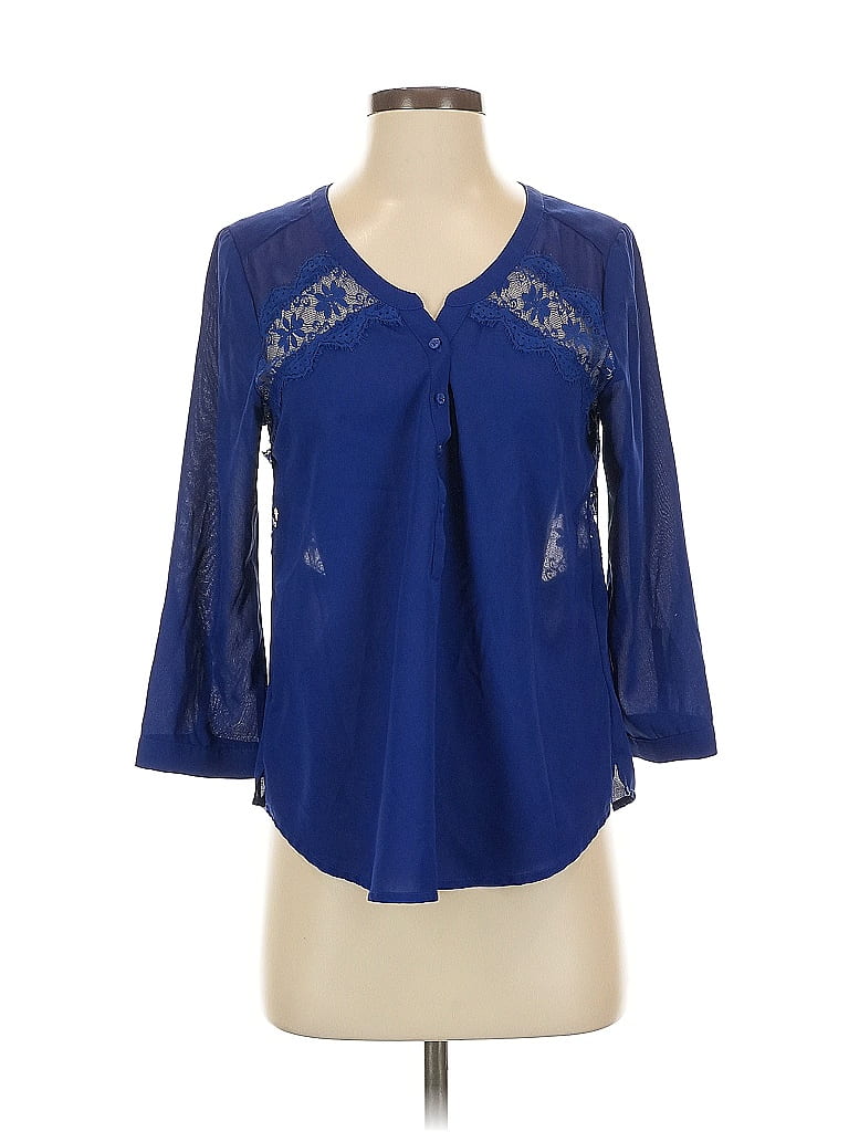 Pre-owned American Eagle Outfitters 3/4 Sleeve Blouse In Blue
