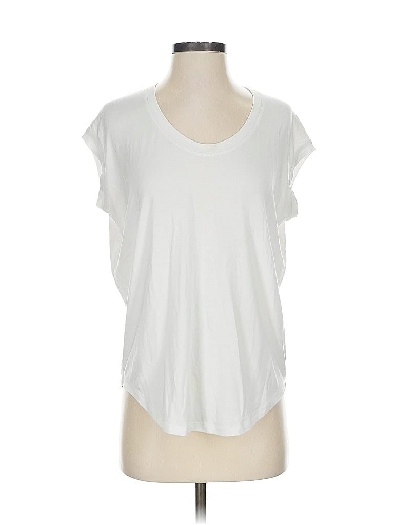 Pre-owned Athleta Short Sleeve Top White Scoop Neck Tops