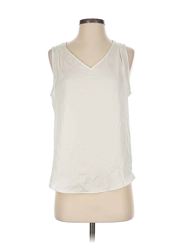 Pre-owned Banana Republic Factory Store Sleeveless Blouse In White