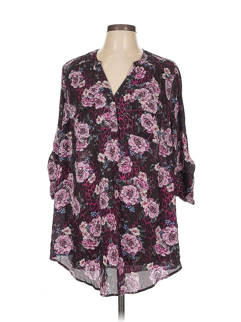 Pre-owned Torrid 3/4 Sleeve Blouse In Purple