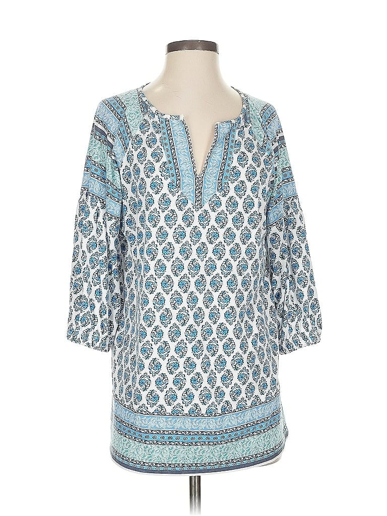 Pre-owned Purejill 3/4 Sleeve Blouse In Blue