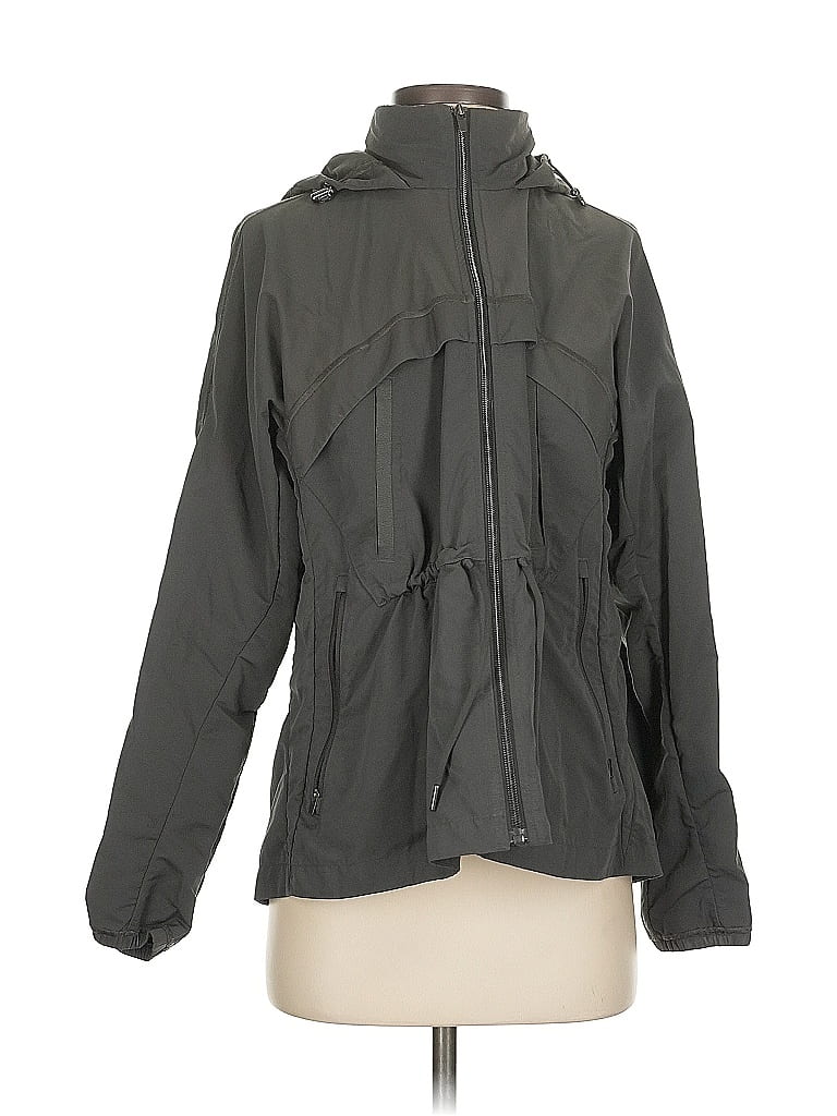Pre-owned Athleta Windbreaker Jacket In Gray