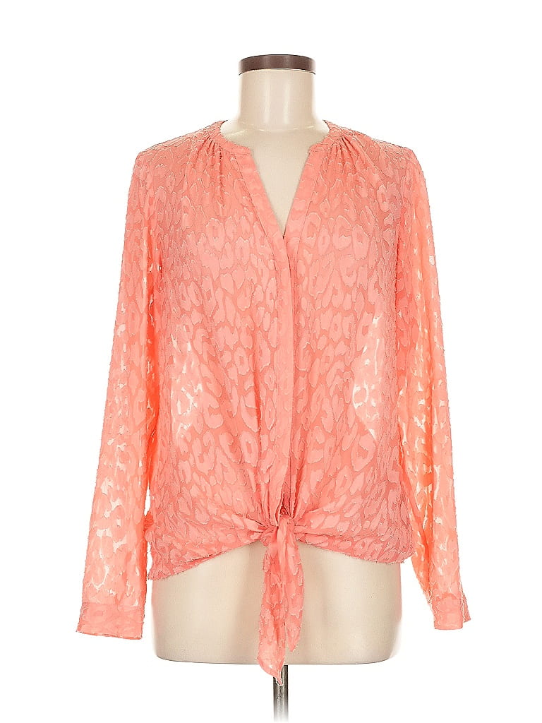 Pre-owned Dana Buchman Long Sleeve Blouse In Orange