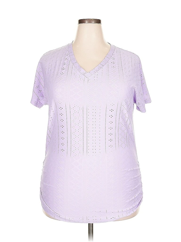 Pre-owned Unbranded Short Sleeve T-shirt In Purple