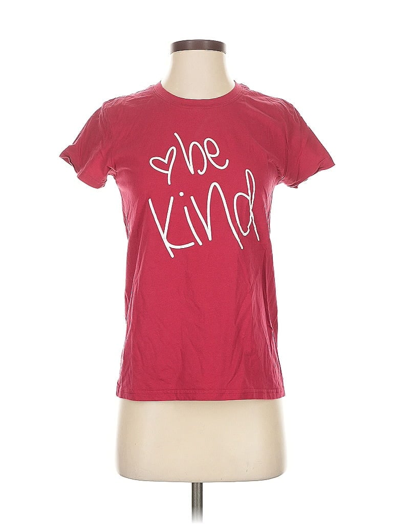 Pre-owned Unbranded Short Sleeve T-shirt In Burgundy