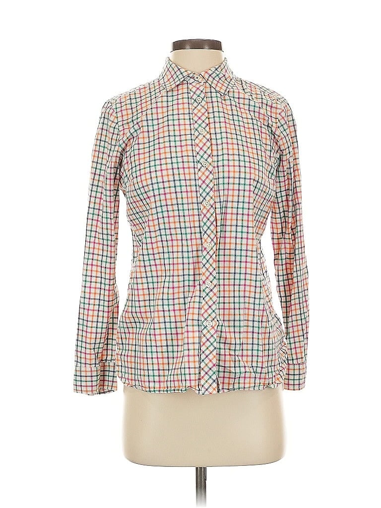 Pre-owned Talbots Long Sleeve Button Down Shirt In White