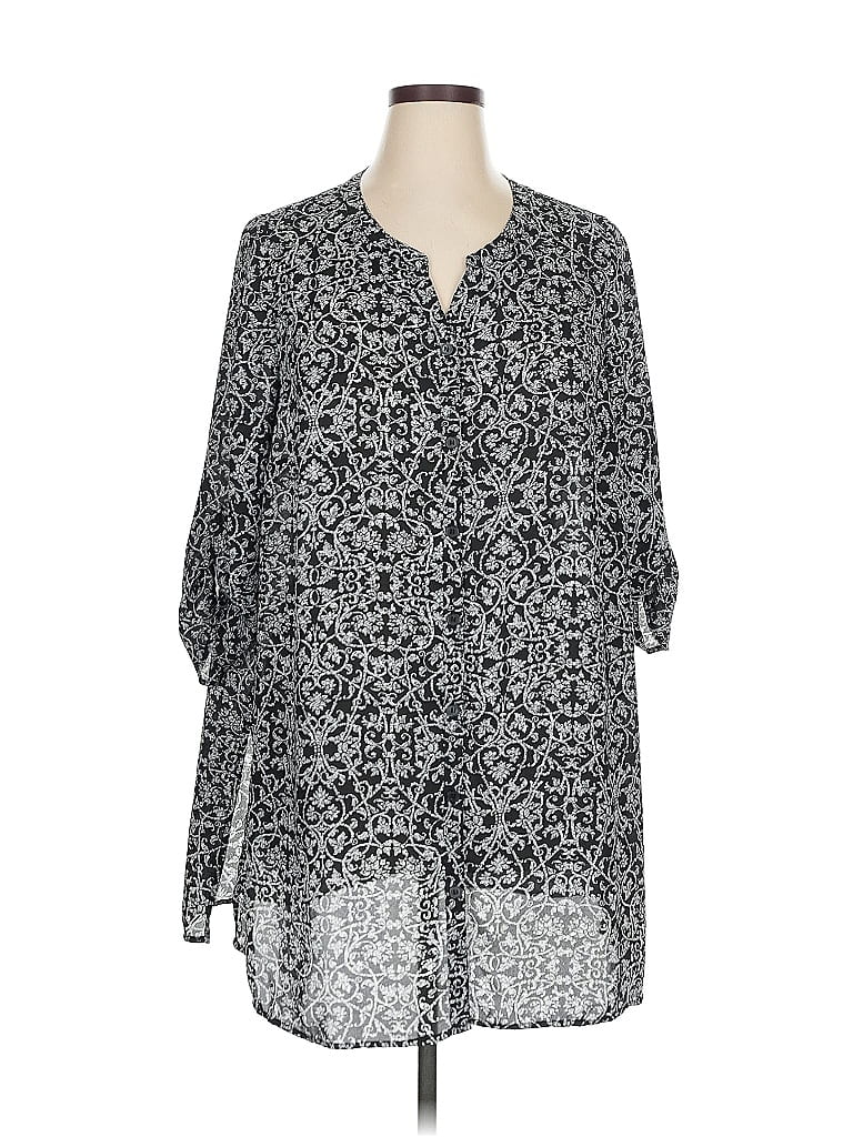 Pre-owned Catherines 3/4 Sleeve Blouse In Black