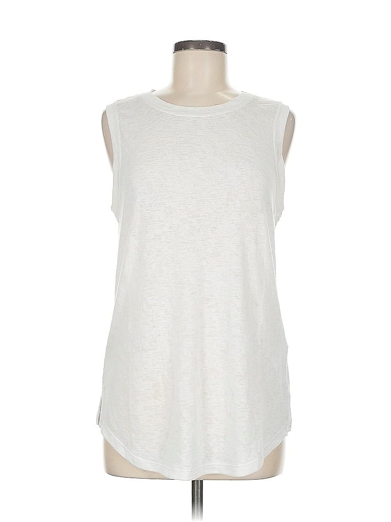Pre-owned Athleta Sleeveless T-shirt In White
