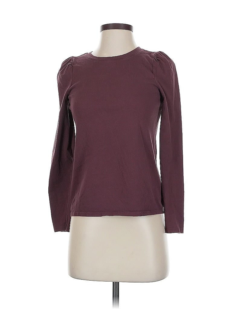 Pre-owned Madewell Long Sleeve T-shirt In Burgundy