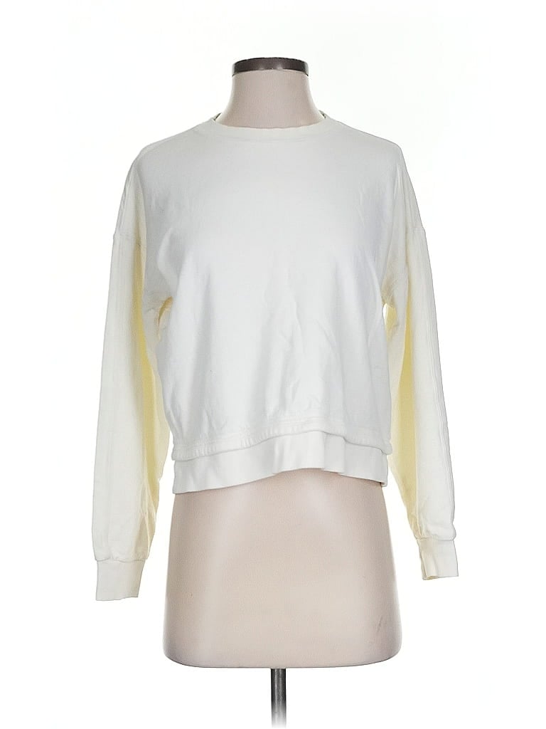Pre-owned Athleta Long Sleeve T-shirt In White