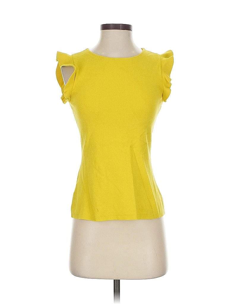 Pre-owned Ann Taylor Sleeveless T-shirt In Yellow