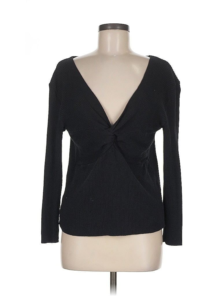 Click to view more detailed imagery on our partner's website Pre-owned Nasty Gal Inc. Long Sleeve Top Black Plunge Neckline Tops