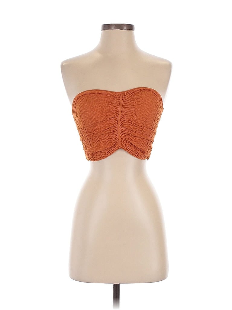 Pre-owned Out From Under Tube Top Orange Strapless Neckline Tops