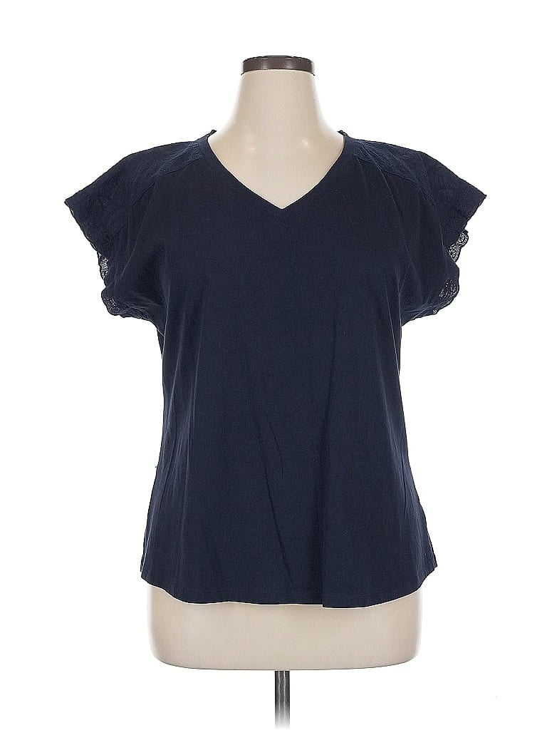 Pre-owned Talbots Outlet Short Sleeve T-shirt In Blue
