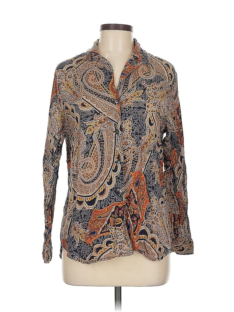 Click to view more detailed imagery on our partner's website Pre-owned Rafaella Long Sleeve Blouse In Brown