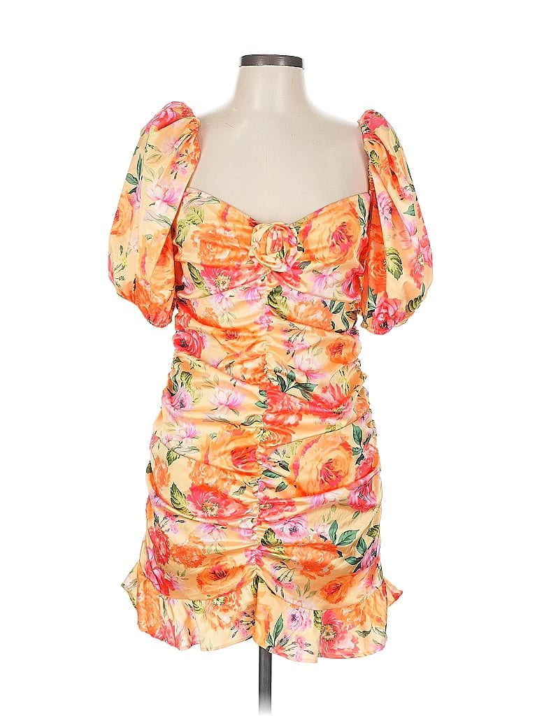For Love & Lemons Tropical Orange Cocktail Dress Size L - photo 1