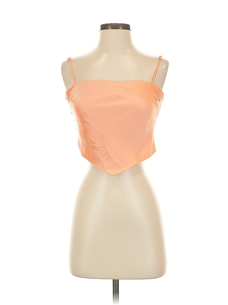 Pre-owned Sunday Best Sleeveless Top Orange Strapless Neckline Tops