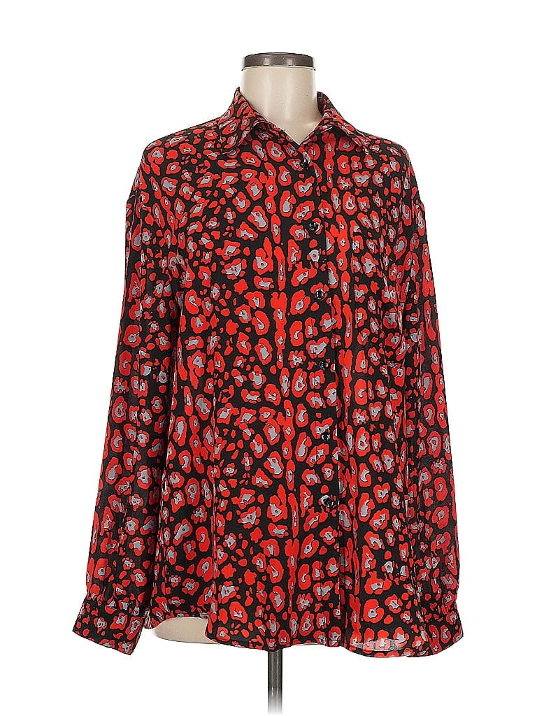 Pre-owned Buddy Love Long Sleeve Blouse In Red